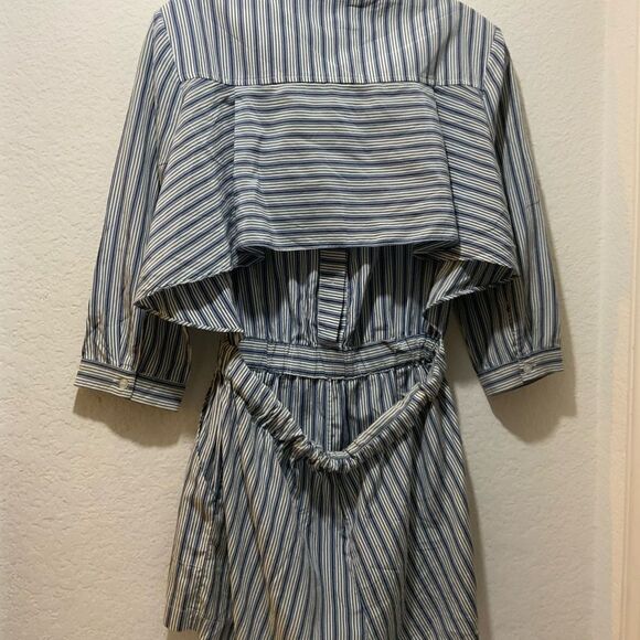 Milly Striped Linen Charlie Romper open back size Small H6 - Picture 10 of 15